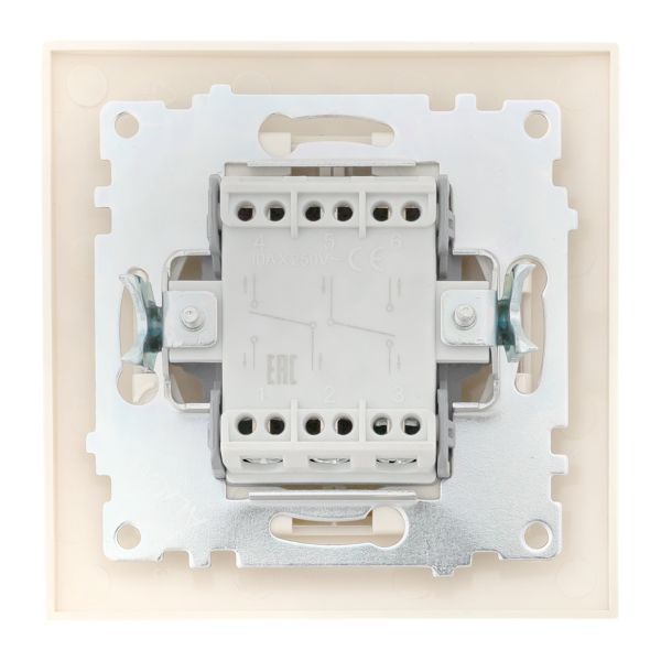  Переключатель проходной 2-кл. СП Валенсия 10А IP20 крем. PROxima EKF EWV10-027-20 фото в каталоге от BTSprom.by