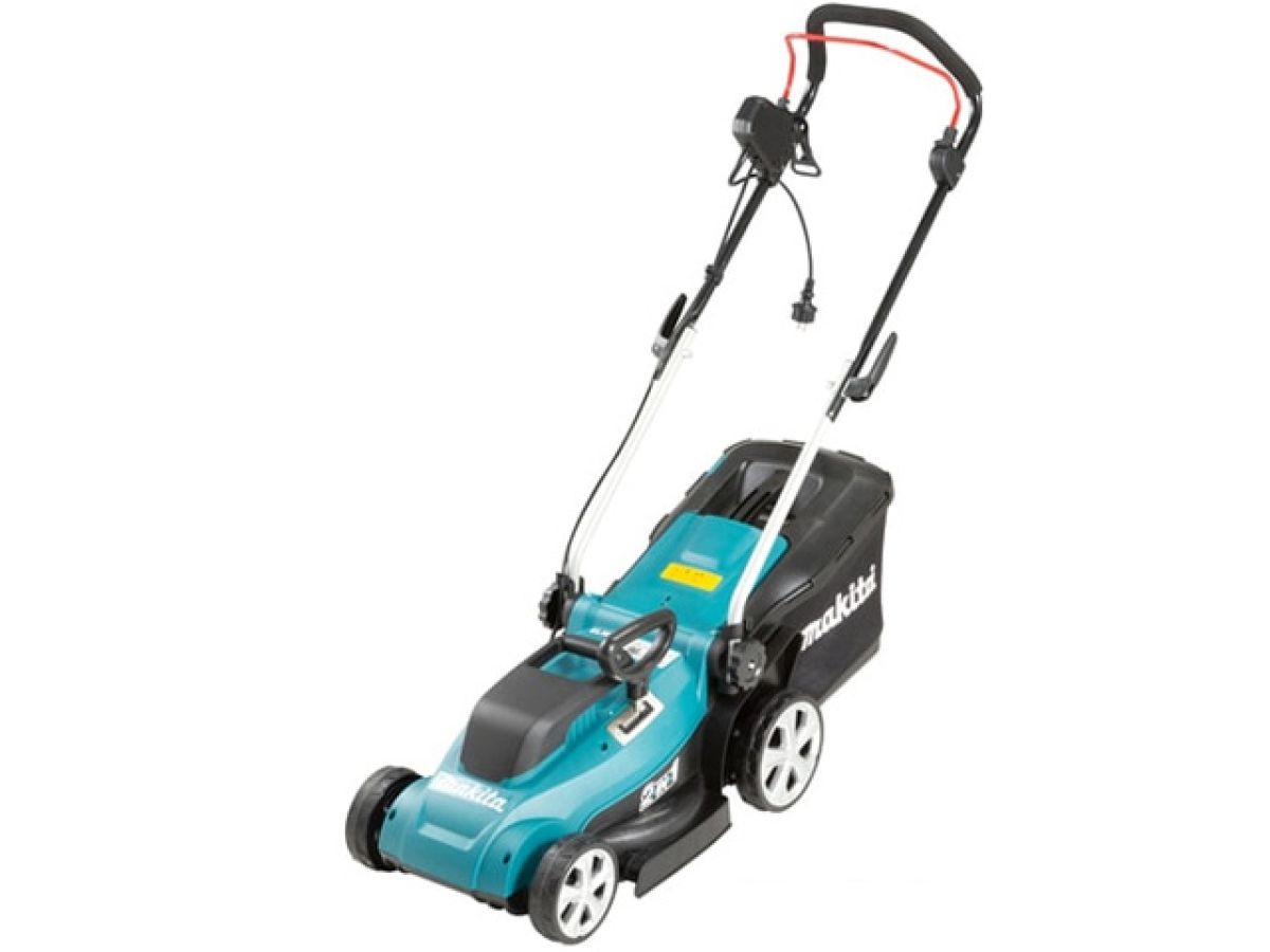 газонокосилка электрическая makita elm 3320 (1200 вт, шир. 330 мм, выс. 20-55 мм, пластм. корпус, без мульчир., травосборник 30 л) elm3320 от BTSprom.by