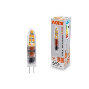 лампа светодиодная 3вт 4000к g4 wolta wstd-jc-220v3w4kg4-p от BTSprom.by