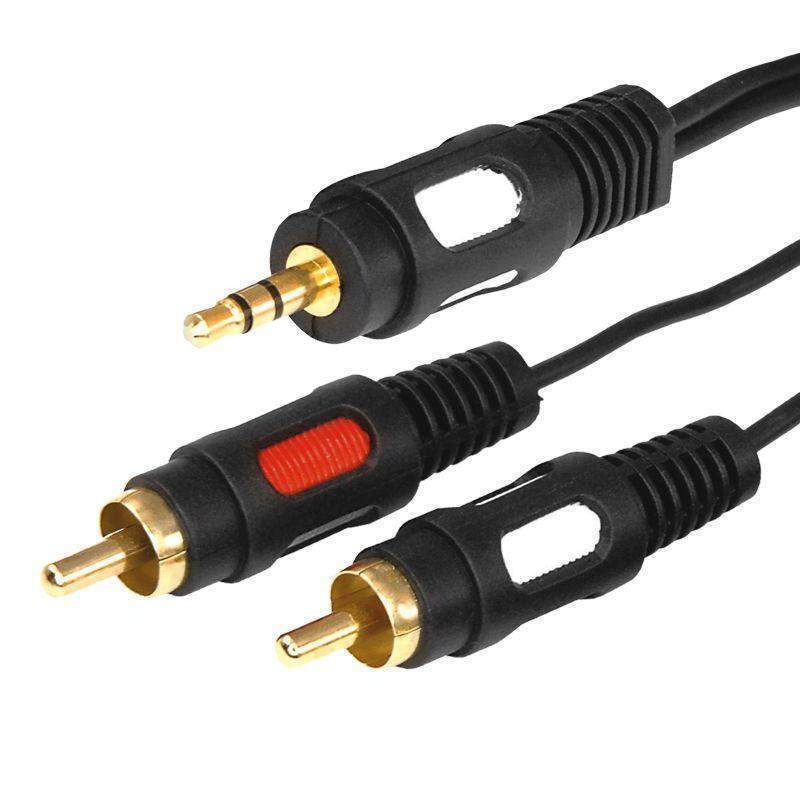 шнур 3.5 stereo plug - 2rca plug 5м (gold) rexant 17-4235 от BTSprom.by