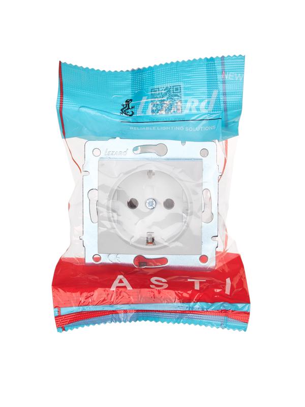  Розетка 1-м СП ASTI 16А IP20 с заземл. термопласт механизм бел. LEZARD 7081-0288-122B фото в каталоге от BTSprom.by
