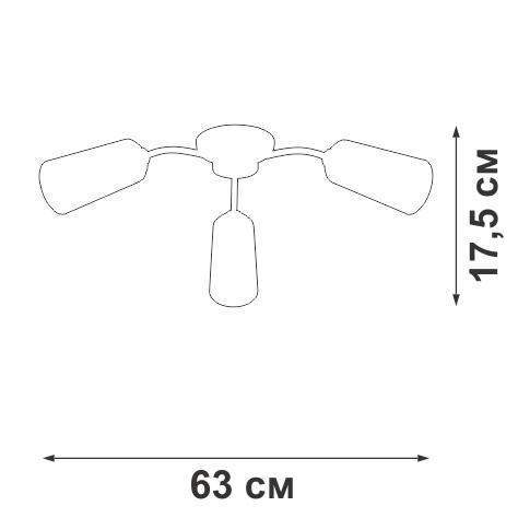  Люстра V3759-9/3PL 3xE27 макс. 40Вт плафон ПП Vitaluce V3759-9/3PL фото в каталоге от BTSprom.by