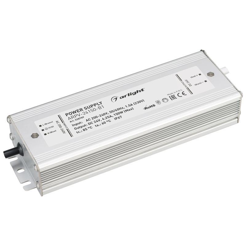 блок питания arpv-24150-b1 24в 6.3а 150вт ip67 метал. 3 года arlight 028789 от BTSprom.by