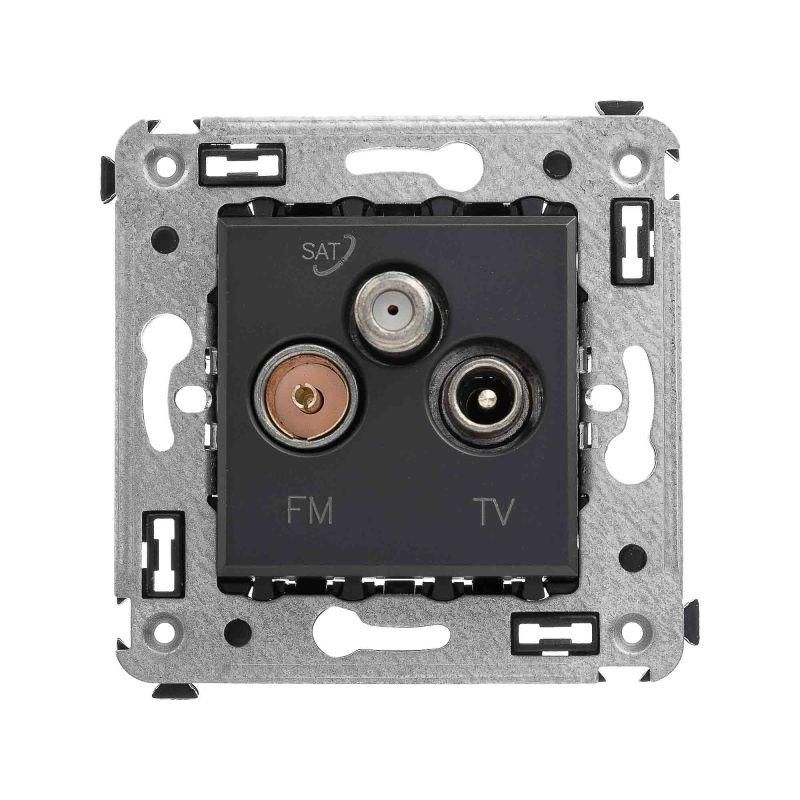 розетка телевизионная tv/fm/sat сп avanti "черный матовый" dkc 4412533 от BTSprom.by