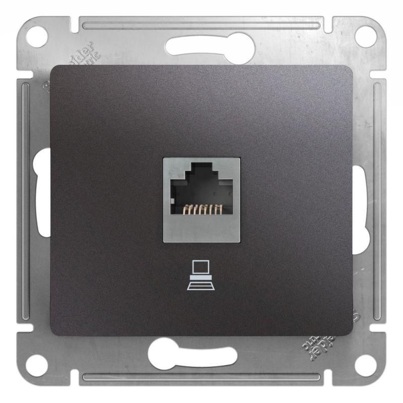 розетка компьютерная 1-м glossa rj45 кат.5e механизм графит se gsl001381k от BTSprom.by