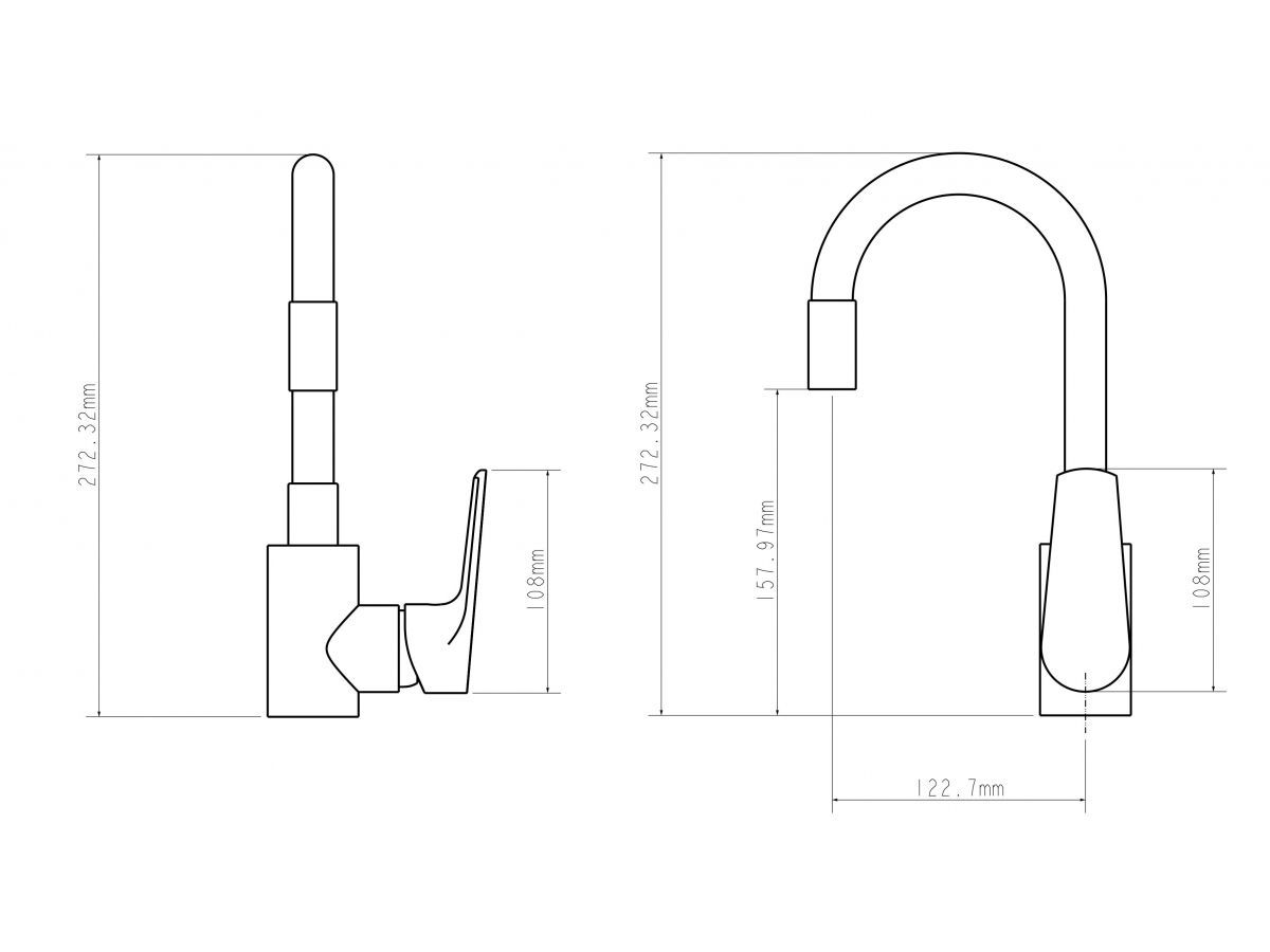  Смеситель для кухни D35-A, серия 290 белый, ECONOCE (Гибкий излив, длина 123 мм, высота 158 мм) EC0294 фото в каталоге от BTSprom.by