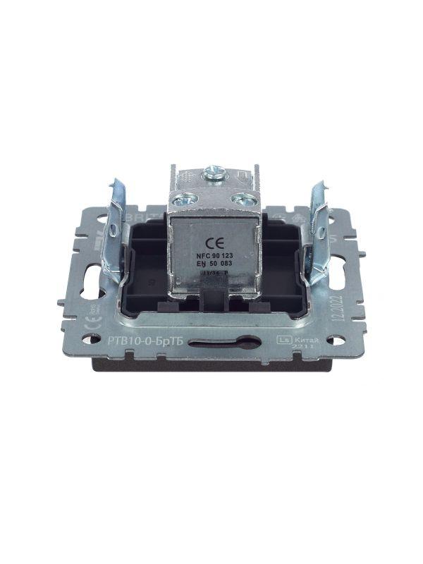  Розетка телевизионная проходная TV СП Brite РТВ10-0-БрТБ механизм бронза IEK BR-A10-P-K45 фото в каталоге от BTSprom.by