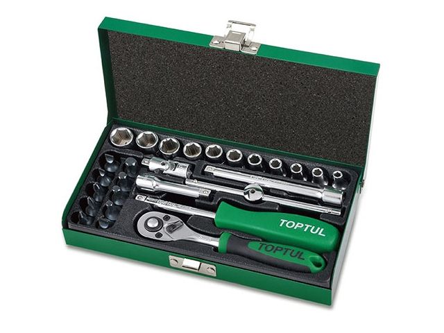 набор головок 1/4" 4,5-13мм 27предм. 6гр. toptul gcad2701 от BTSprom.by