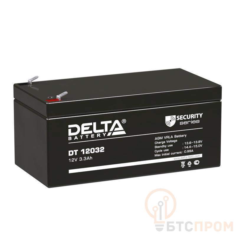  Аккумулятор ОПС 12В 3.3А.ч Delta DT 12032 фото в каталоге от BTSprom.by