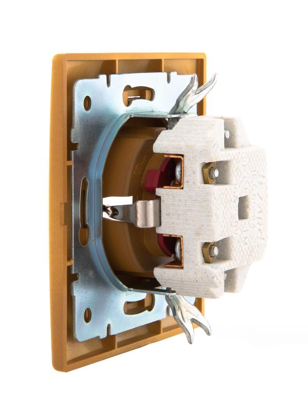  Розетка 1-м СП Mira 16А IP20 с заземл. защ. шторки керамика ольха LEZARD 701-0701-124 фото в каталоге от BTSprom.by
