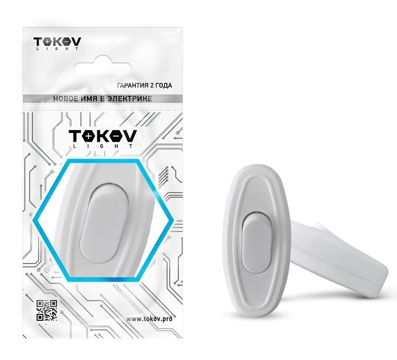 переключатель на шнур 6а 250в ip20 бел. tokov electric tkl-sw-c01 от BTSprom.by