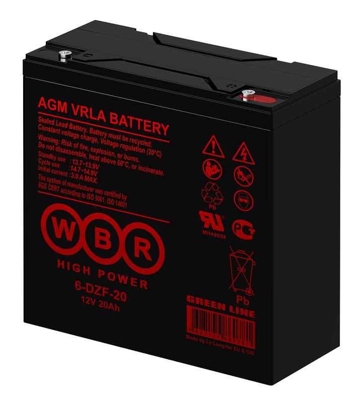 аккумулятор тяговый 12в 20а.ч wbr 6-dzf-20 wbr от BTSprom.by