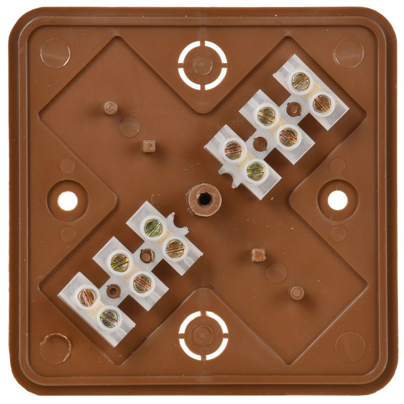  Коробка распаячная ОП 75х75х28 IP20 КМ41216-05 (6 клем. 6кв.мм) дуб IEK UKO10-075-075-028-K24 фото в каталоге от BTSprom.by