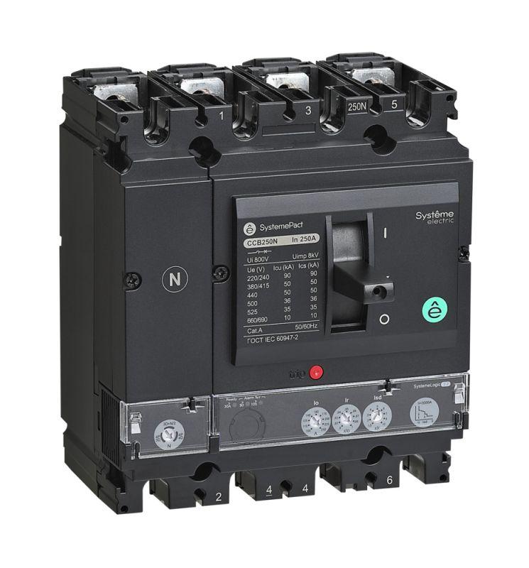 выключатель автоматический systemepact ccb250 150ка 4p4d s2.2 250а рычаг se spc250l25022l4df от BTSprom.by