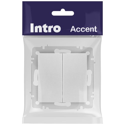  Переключатель 2-кл. СП Accent 6-107-03 10А IP20 250В AL/CU алюм. Intro Б0063560 фото в каталоге от BTSprom.by