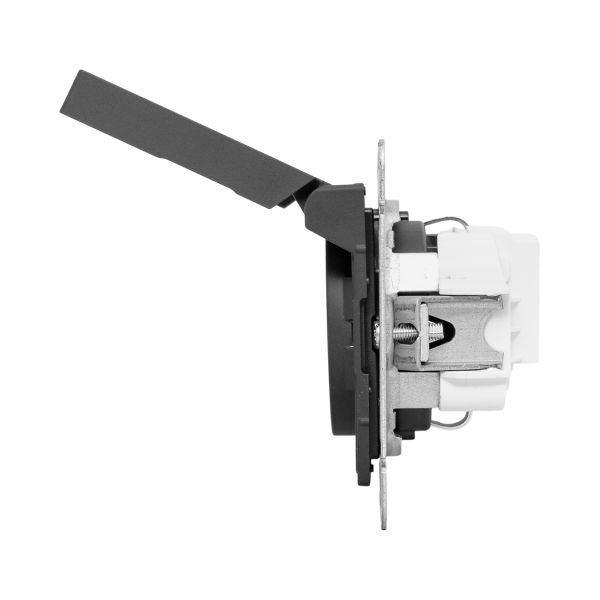  Розетка СП Эпика 16А IP44 с заземл. защ. шторки с крышкой механизм черн. EKF UP1-SOB-111-44 фото в каталоге от BTSprom.by