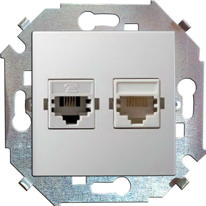 розетка компьютерная 2-м сп simon 15 rj45 кат.5e systimax механизм бел. simon 1591593-030 от BTSprom.by