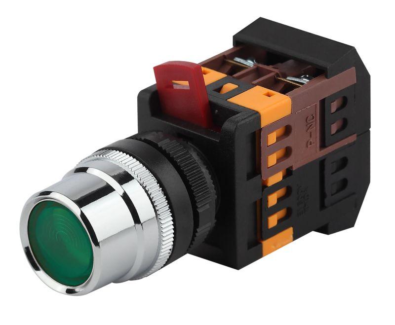 кнопка ablf-22 зел. d22мм неон/240в 1з+1р bbt10-ablf-k06e эра б0045650 от BTSprom.by