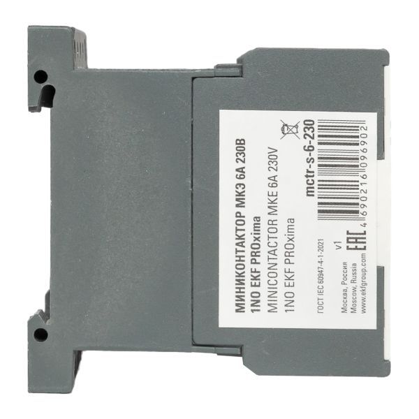  Мини-контактор МКЭ 6А кат. 230В AC 1НО PROxima EKF Mctr-s-6-230 фото в каталоге от BTSprom.by