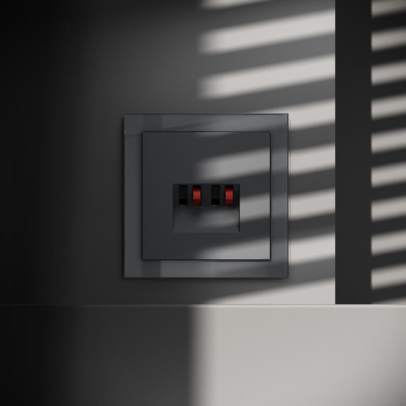  Розетка акустическая 4-м СП S70 механизм графит Voltum VLS060307 фото в каталоге от BTSprom.by