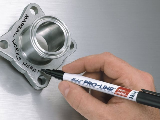 маркер промышл. перманентный на основе жидк. краски markal pro-line fine черный (толщина линии 1,5 мм. цвет черный) 96873 от BTSprom.by