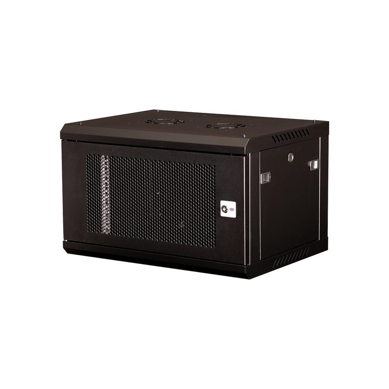 шкаф телекоммуникационный настен. 19дюйм 6u 368х600х450мм дверь перфорация черн. datarex dr-651001 от BTSprom.by