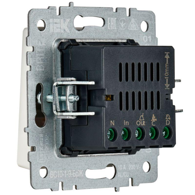  Кнопка звонка BRITE 10А ВС10-1-9-БрЖ для отелей с индик. механизм жемчуж. IEK BR-V14-2-10-K36 фото в каталоге от BTSprom.by