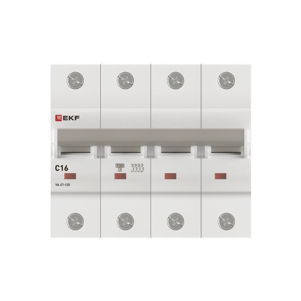  Выключатель автоматический 4п C 16А 15кА ВА 47-125 PROxima EKF mcb47125-4-16C фото в каталоге от BTSprom.by