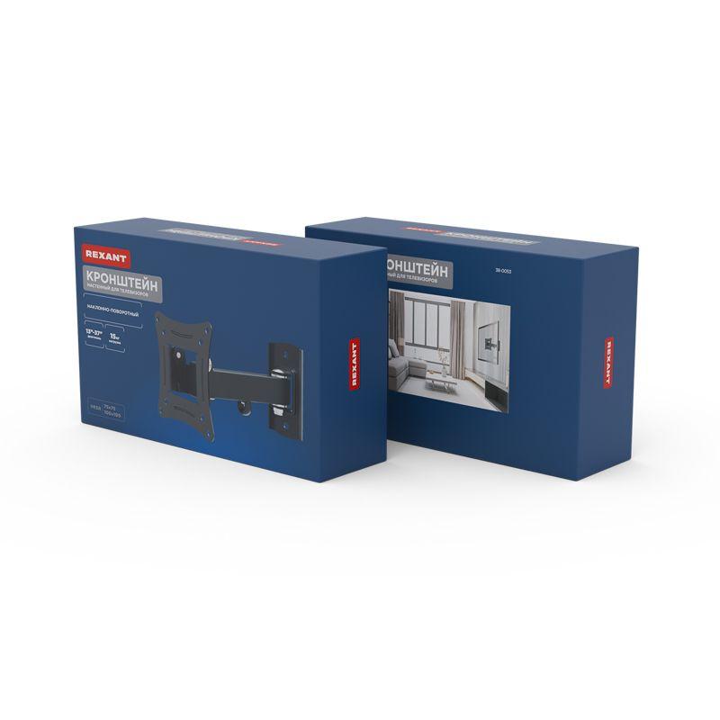  Кронштейн для телевизора 10-27 дюймов наклонно-поворотный одно колено HOME Rexant 38-0053 фото в каталоге от BTSprom.by