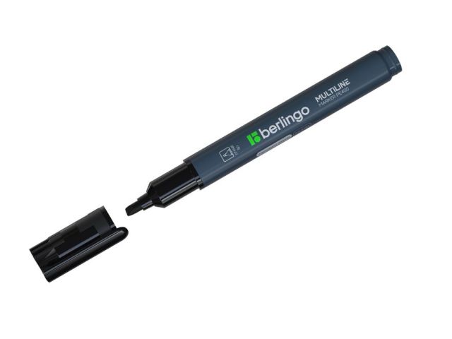 маркер промышл. перманентный черный berlingo multiline pe400 (толщина линии 0,5-4 мм. скошенный. цвет: черный) bmc_04601 от BTSprom.by