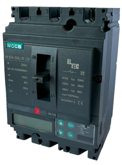 выключатель автоматический mccb ba-el6-250l/3p 250а lcd (электронный micrologic 5.0а icu:50ka) eltec 1351250 от BTSprom.by