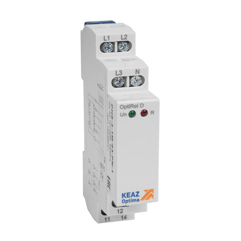 реле контроля фаз optirel d phs-3-1m-03-pn-1 чередования обрыва фаз 3ф+n 1со кэаз 331983 от BTSprom.by