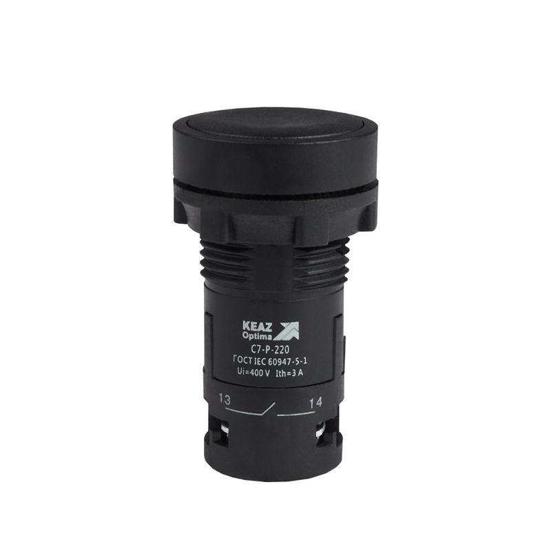 кнопка optisignal compact d22 с7-p-220 черн. 2но xb7na23 кэаз 362049 от BTSprom.by