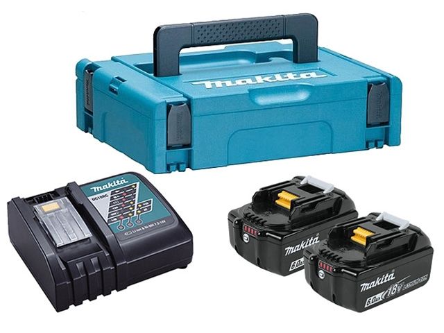 комплект аккумулятор lxt 18.0 в bl1860b 2 шт. + зарядное устройство dc18rc в кейсе (набор bl1860b 18v 6,0 ah 2 шт. + dc18rc) (makita) 198118-0 от BTSprom.by