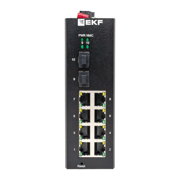  Коммутатор управляемый промышленный уровня L2 TSX-ML2-2GX/SFP-8GT 2 порта 1000Base-X SFP 8 портов 10/100/1000Base-T(X) RJ45 монтаж на DIN-рейку TSX EKF TSX-ML2-2GX/SFP-8GT фото в каталоге от BTSprom.by