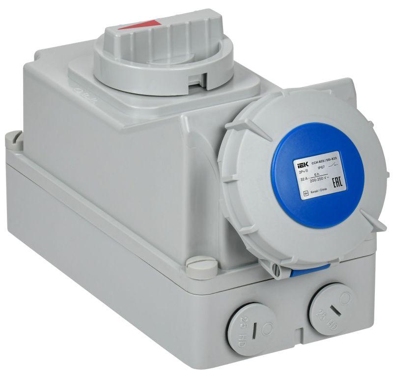розетка с мех. блокировкой 32а-6ч 220в 2p+pe сси-823 ip67 iek psr11-032-3-5-67 от BTSprom.by
