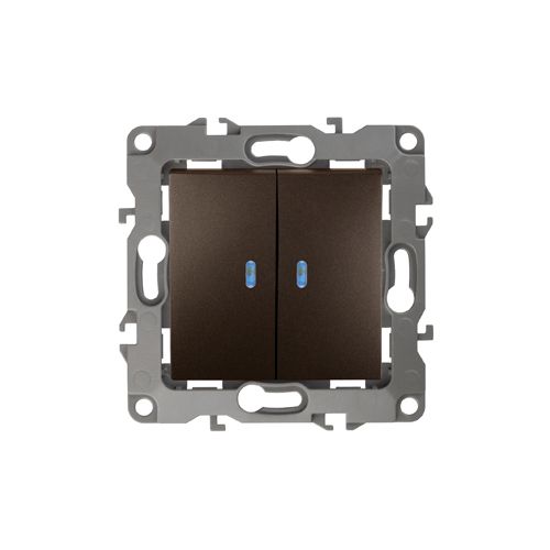  Выключатель 2-кл. СП Эра12 12-1105-13 10А IP20 250В 10AX с подсветкой механизм бронз. Эра Б0019292 фото в каталоге от BTSprom.by