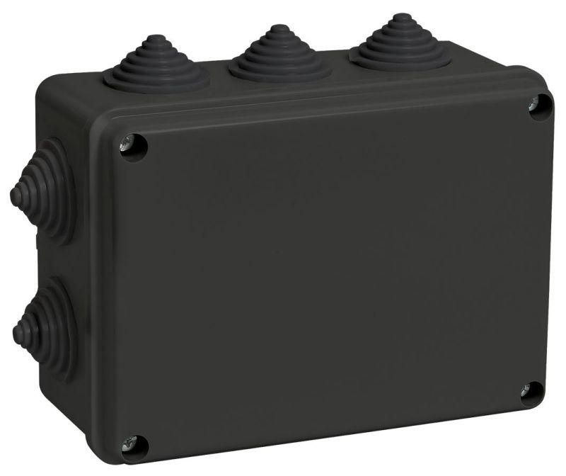 коробка распаячная оп 150х110х70 ip44 км41241 10 гермовводов черн. iek uko11-150-110-070-k02-44 от BTSprom.by