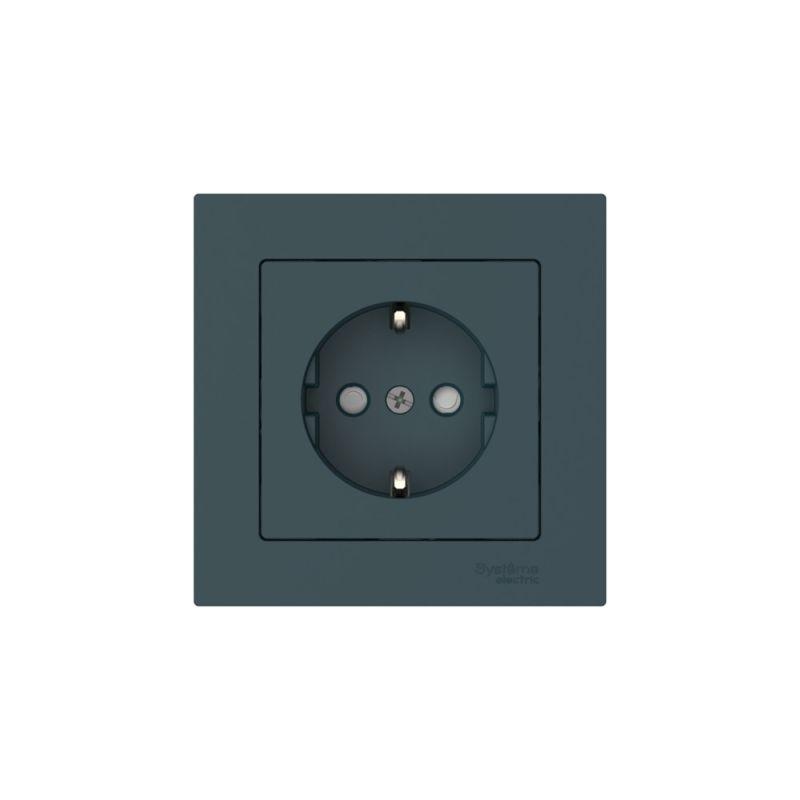  Розетка AtlasDesign 16А с заземл. защ. шторки быстрозажим. клем. в сборе изумруд SE ATN000844S фото в каталоге от BTSprom.by