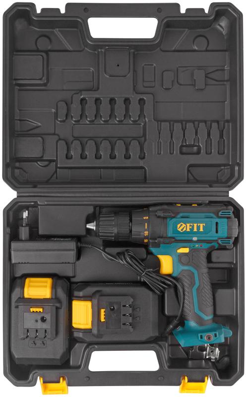  Дрель-шуруповерт аккумуляторная 18В 0-450/1550об/мин 29Нм 2 (Li-Ion) 1.3А.ч FIT 80199 фото в каталоге от BTSprom.by