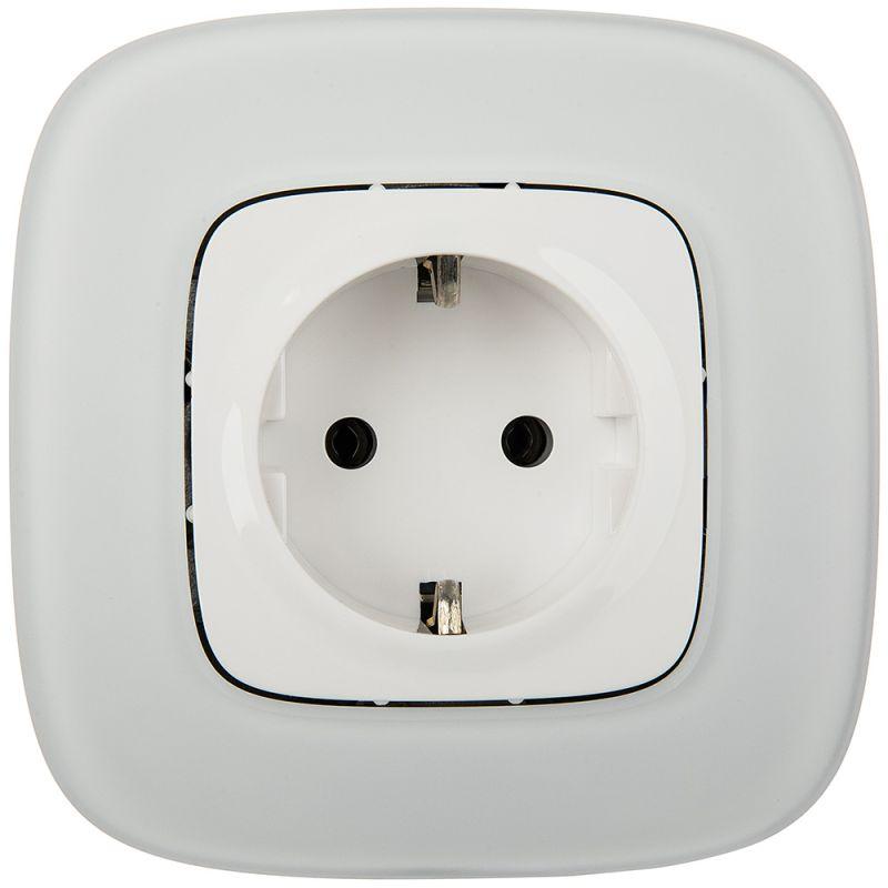  Розетка 1-м СП Valena Allure 16А IP2X 250В 2P+E безвинтов. клеммы с лицев. панелью механизм бел. Leg 753721 фото в каталоге от BTSprom.by