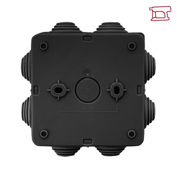  Коробка распаячная КМР-030-031 с крышкой наружная 85х85х40 8 мембранных вводов IP55 черн. EKF plc-kmr-030-031-b фото в каталоге от BTSprom.by