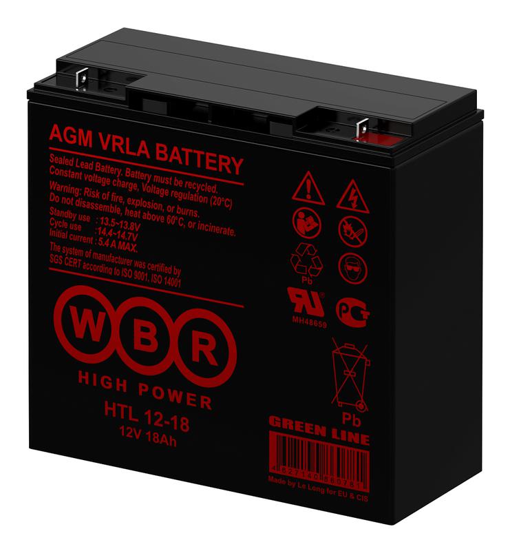 Аккумулятор 12В 18А.ч WBR HTL12-18 WBR фото в каталоге от BTSprom.by