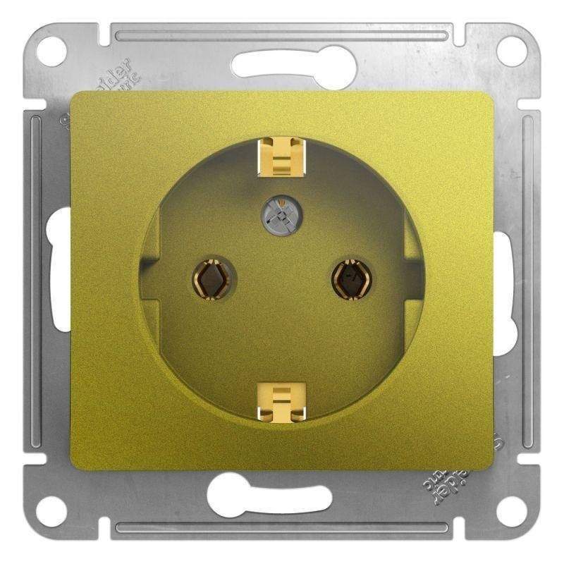 розетка 1-м сп glossa 16а ip20 250в с заземл. механизм фисташк. se gsl001043 от BTSprom.by