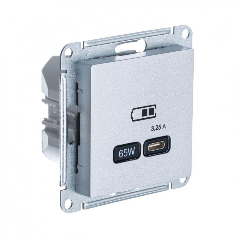 розетка usb atlasdesign тип c 65вт qc pd высокоскор. зу механизм алюм. se atn000327 от BTSprom.by