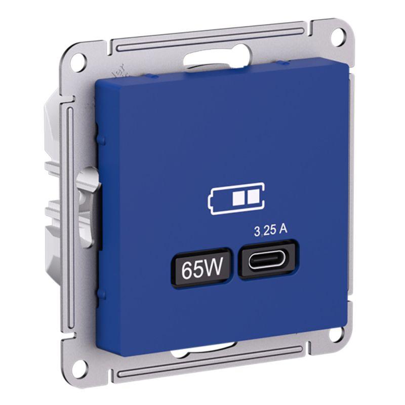 розетка usb atlasdesign тип c 65вт высокоскор. зу qc pd механизм аквамарин se atn001127 от BTSprom.by