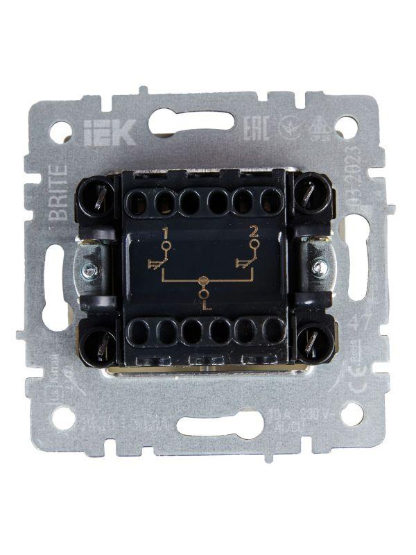  Выключатель жалюзи СП BRITE ВС10-1-5-БрА 10А механизм алюм. IEK BR-V15-0-10-K47 фото в каталоге от BTSprom.by