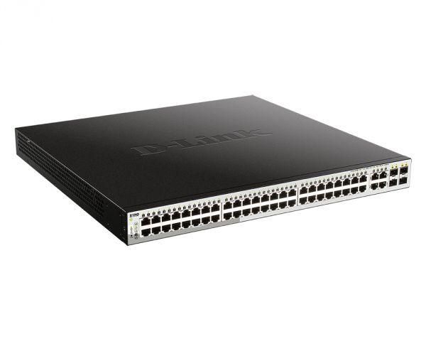 коммутатор управляемый l2 dgs-1210-52mp/fl1a с 48 портами 10/100/1000base-t (poe 802.3af/at) и 4 комбо-портами 100/1000base-t/sfp poe- 370вт d-link 1783443 от BTSprom.by