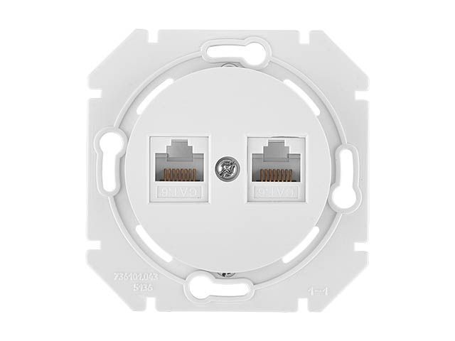 розетка 2-ая компьютерная (скрытая) белая, прованс, bylectrica рк216-6312 от BTSprom.by