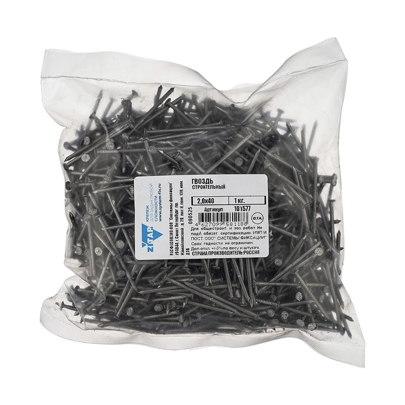 гвоздь строительный 2х40 (уп.1кг) tech-krep/zitar 101577 от BTSprom.by